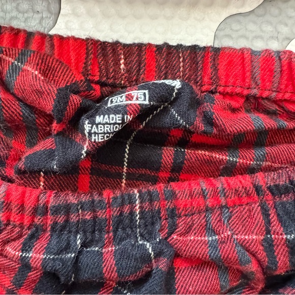 Ralph Lauren baby girl holiday flannel cotton buffalo check black red button tie - Picture 6 of 6